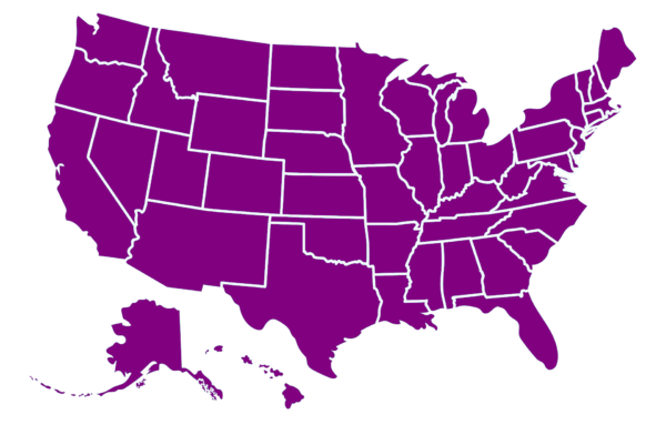 United States Outline Purple